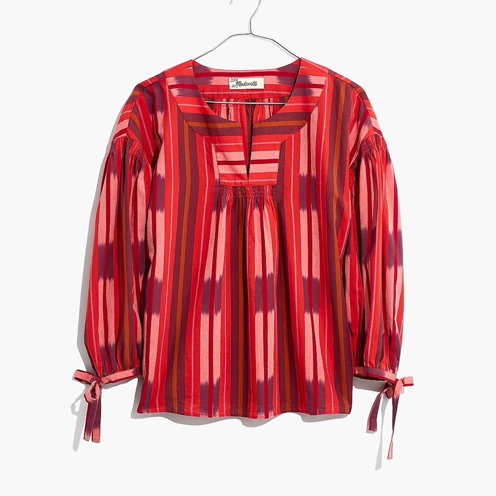 Madewell Ikat Peasant Style Popover Cotton Blouse size Small